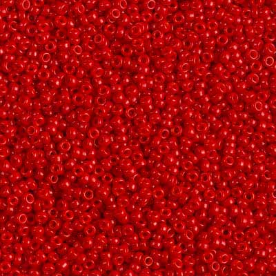 15/0 Miyuki Rocailles Perlen, Rund (ca. 1,5 mm), Farbe: Opaque Red, Röhrchen mit ca. 8,2 Gramm 