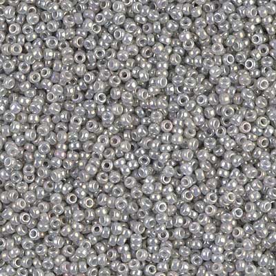 15/0 Miyuki Rocailles Perlen, Rund (ca. 1,5 mm), Farbe: Ceylon Gray, Röhrchen mit ca. 8,2 Gramm 