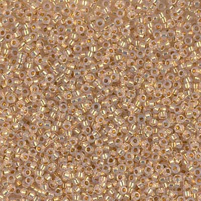 15/0 Miyuki Rocailles Perlen, Rund (ca. 1,5 mm), Farbe: 24 Karat Yellow Gold Lined Opal, Röhrchen mit ca. 8,2 Gramm 