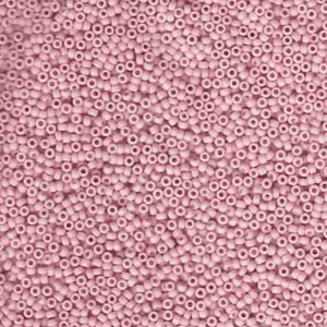 15/0 Miyuki Rocailles Perlen, Rund (ca. 1,5 mm), Farbe: Matte Rose, Röhrchen mit ca. 8,2 Gramm 