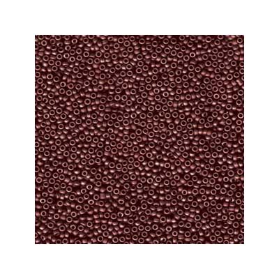 15/0 Miyuki Rocailles Perlen, Rund (ca. 1,5 mm), Farbe: Matte Metallic Dark Maroon, Röhrchen mit ca. 8,2 Gramm 