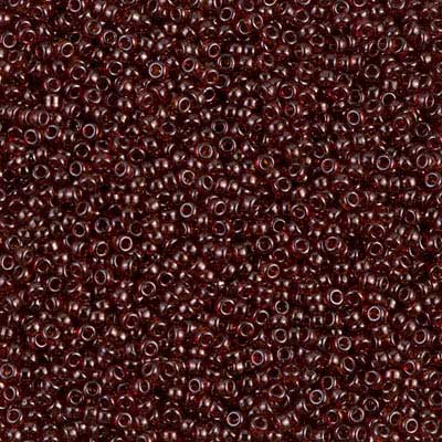 15/0 Miyuki Rocailles beads, round (approx. 1,5 mm), colour: Garnet Gold Luster, tube with approx. 8,2 grammes 