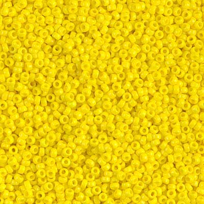 15/0 Miyuki Rocailles Perlen, Rund (ca. 1,5 mm), Farbe: Yellow, Opaque , Röhrchen mit ca. 8,2 Gramm 