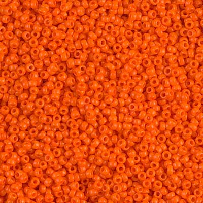 15/0 Miyuki Rocailles beads, Round (approx. 1,5 mm), Colour: Orange, Opaque , Tube with approx. 8,2 grammes 