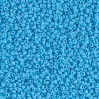 15/0 Miyuki Rocailles kralen, Rond (ca. 1,5 mm), Kleur: Turquoise Blauw, Ondoorzichtig , Tube met ca. 8,2 gram 