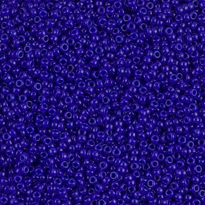 15/0 Miyuki Rocailles Perlen, Rund (ca. 1,5 mm), Farbe: Cobalt Blue, Opaque , Röhrchen mit ca. 8,2 Gramm 