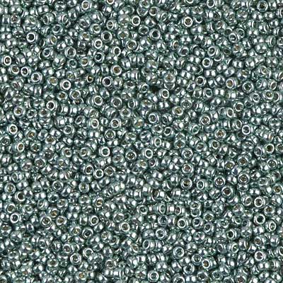 15/0 Miyuki Rocailles Perlen, Rund (ca. 1,5 mm), Farbe: Duracoat Galvanized Dark Seafoam, Röhrchen mit ca. 8,2 Gramm 