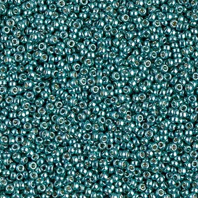 15/0 Miyuki Rocailles Perlen, Rund (ca. 1,5 mm), Farbe: Duracoat Galvanized Seafoam, Röhrchen mit ca. 8,2 Gramm 