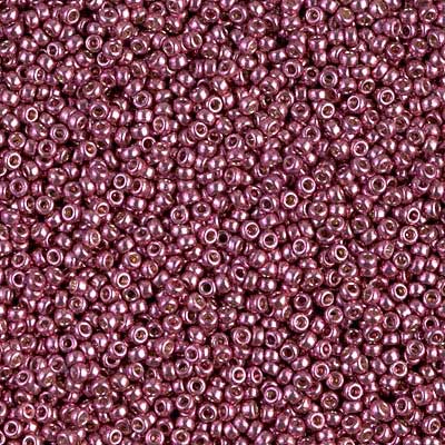 15/0 Miyuki Rocailles Perlen, Rund (ca. 1,5 mm), Farbe: Duracoat Galvanized Magenta, Röhrchen mit ca. 8,2 Gramm 