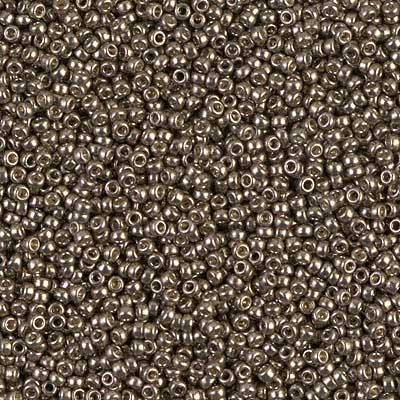 15/0 Miyuki Rocailles Perlen, Rund (ca. 1,5 mm), Farbe: Duracoat Galvanized Pewter, Röhrchen mit ca. 8,2 Gramm 