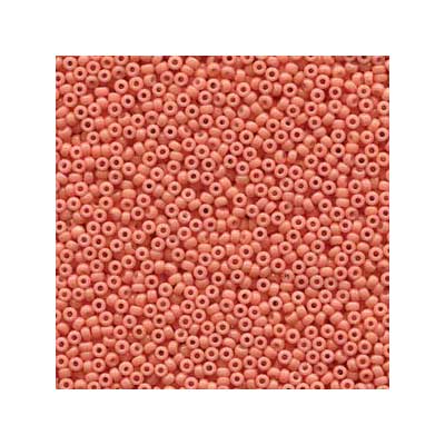 15/0 Miyuki Rocailles beads, round (approx. 1,5 mm), colour: Duracoat Opaque Dyed Light Pink, tube with approx. 8,2 grammes 