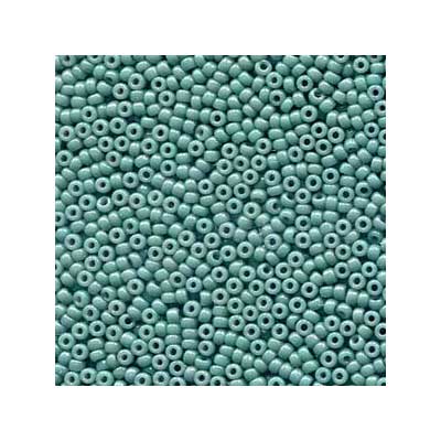 15/0 Miyuki Rocailles Perlen, Rund (ca. 1,5 mm), Farbe: Duracoat Opaque Dyed Blue Gray, Röhrchen mit ca. 8,2 Gramm 