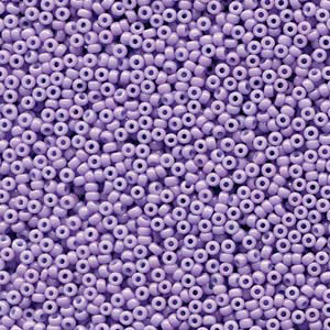 15/0 Miyuki Rocailles Perlen, Rund (ca. 1,5 mm), Farbe: Duracoat Opaque Dyed Lilac, Röhrchen mit ca. 8,2 Gramm 