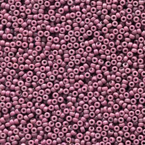 15/0 Miyuki Rocailles Perlen, Rund (ca. 1,5 mm), Farbe: Duracoat Opaque Dyed Mauve, Röhrchen mit ca. 8,2 Gramm 