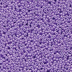 15/0 Miyuki Rocailles Perlen, Rund (ca. 1,5 mm), Farbe: Duracoat Opaque Dyed Pale Purple, Röhrchen mit ca. 8,2 Gramm 