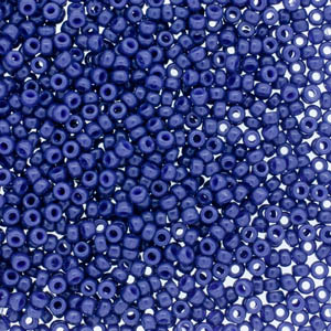 15/0 Miyuki Rocailles beads, round (approx. 1,5 mm), colour: Duracoat Opaque Navy Blue, tube with approx. 8,2 grammes 