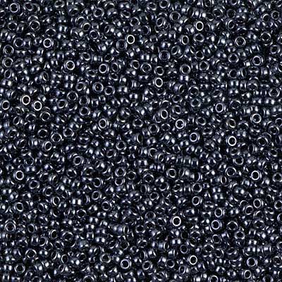 15/0 Miyuki Rocailles Perlen, Rund (ca. 1,5 mm), Farbe: Gunmetal, Röhrchen mit ca. 8,2 Gramm 
