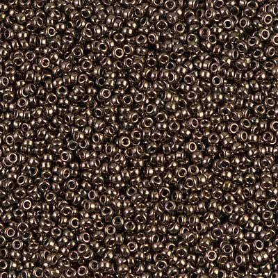 15/0 Miyuki Rocailles beads, round (approx. 1,5 mm), colour: Dark Bronze, tube with approx. 8,2 grammes 