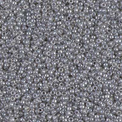 15/0 Miyuki Rocailles Perlen, Rund (ca. 1,5 mm), Farbe: Silver Gray Ceylon, Röhrchen mit ca. 8,2 Gramm 
