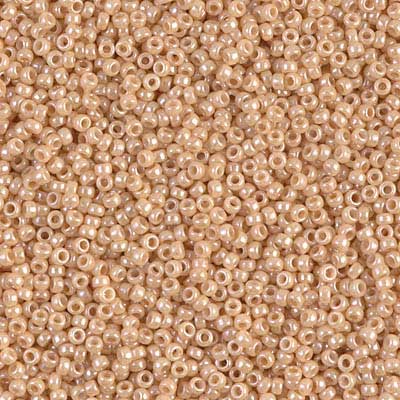 15/0 Perles de rocaille Miyuki, Rondes (environ 1,5 mm), Couleur : Beige Ceylon, Tube d'environ 8,2 grammes 