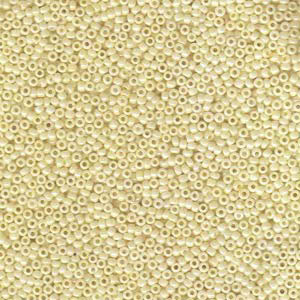 15/0 perles de rocaille Miyuki, rondes (environ 1,5 mm), couleur : Light Yellow Ceylon , tube d'environ 8,2 grammes 