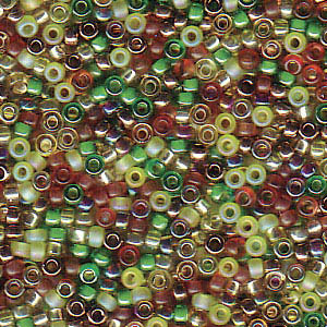 15/0 Miyuki Rocailles kralen, rond (ca. 1,5 mm), kleur: Mix Earthtone, tube met ca. 8,2 gram. 