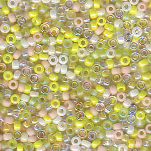 15/0 Miyuki Rocailles kralen, rond (ca. 1,5 mm), kleur: Mix Pink Lemonade, tube met ca. 8,2 gram. 