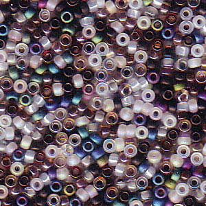 15/0 Miyuki Rocailles Perlen, Rund (ca. 1,5 mm), Farbe: Mix Pebblestone, Röhrchen mit ca. 8,2 Gramm 