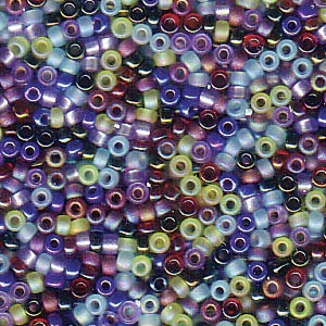 15/0 Miyuki Rocailles Perlen, Rund (ca. 1,5 mm), Farbe: Mix Gemstone, Röhrchen mit ca. 8,2 Gramm 