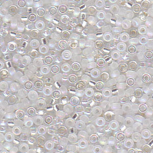 15/0 perles de rocaille Miyuki, rondes (environ 1,5 mm), couleur : Mix Crystal Medley , tube d'environ 8,2 grammes 