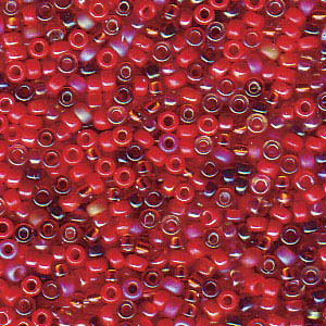 15/0 Miyuki Rocailles beads, round (approx. 1,5 mm), colour: Mix Red Medley , tube with approx. 8,2 grammes 