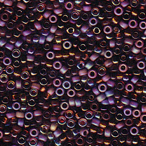 15/0 Miyuki Rocailles Perlen, Rund (ca. 1,5 mm), Farbe: Mix Topaz Medley , Röhrchen mit ca. 8,2 Gramm 