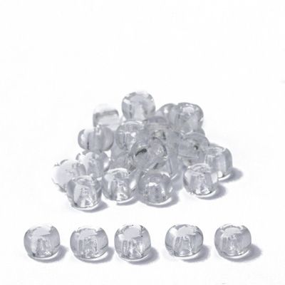 6/0 Miyuki Rocailles beads, round (approx. 4 mm), colour: Crystal, approx. 20 gr 