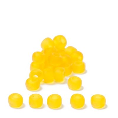 6/0 Perles de rocaille Miyuki, Rondes (environ 4 mm), Couleur : Yellow Matte Transparent,, 20 gr. 