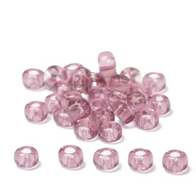 6/0 Perles de rocaille Miyuki, Rondes (environ 4 mm), Couleur : Smoky Amethyst Transparent, 20 gr. 