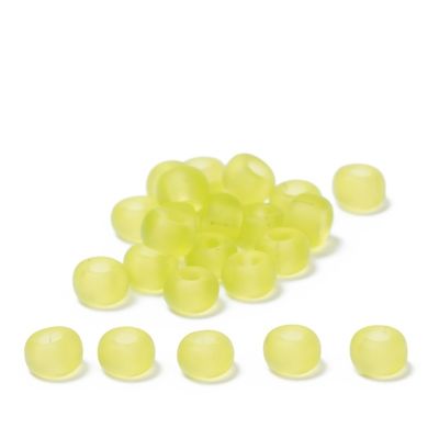 6/0 Perles de rocaille Miyuki, Rondes (environ 4 mm), Couleur : Chartreuse Matte Transparente, 20 gr. 