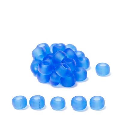 6/0 perles de rocaille Miyuki, rondes (environ 4 mm), couleur : Sapphire Matte Transparent, 20 gr. 