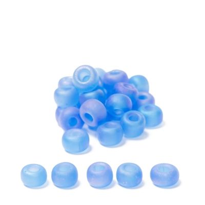 6/0 perles de rocaille Miyuki, rondes (env. 4 mm), couleur : Sapphire Matte Transparent AB, 20 gr. 
