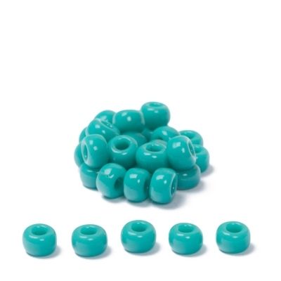 6/0 Miyuki Rocailles beads, round (approx. 4 mm), colour: Turquoise Green Opaque, approx. 20 gr 