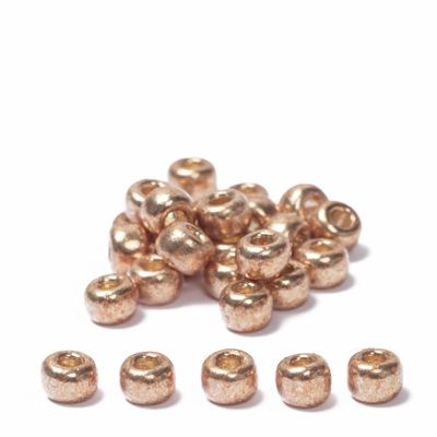 6/0 Miyuki Rocailles beads, round (approx. 4 mm), colour: Champagne Galvanized, 20 gr. 