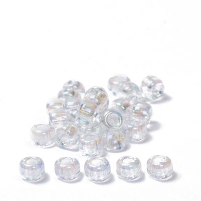 8/0 Miyuki Rocailles beads, round (approx. 3 mm), colour: Crystal AB, approx. 22 gr 
