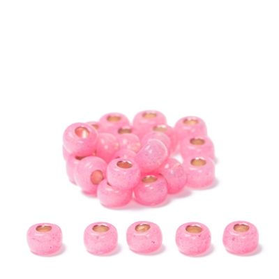 8/0 Perles de rocaille Miyuki, Rondes (env. 3 mm), Couleur : Dark Pink, Teintes, Entraînement argenté, Surface : albâtre, 22 gr. 