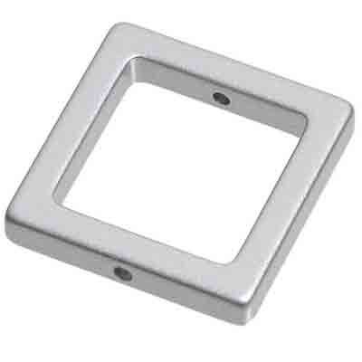 Metalen effectelement vierkant 23 mm, zilverkleurig mat 