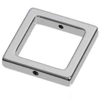 Metal Effect element square 23 mm, silver glossy 