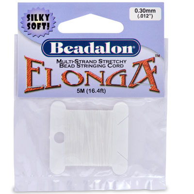Beadalon Elonga, diamètre 0,3 mm, blanc, longueur 5 mètres 