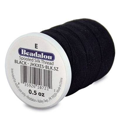 Beadalon bead silk E, diameter 0.33 mm, black, quantity 14.2 grams 