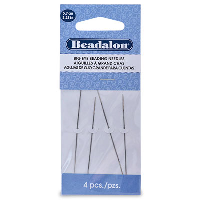 Beadalon Big Eye Needle, beading needle, 4 pieces, needle thickness 0.9 mm 