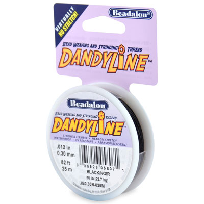 Beadalon Dandyline, 0,30 mm, noir, 25 mètres 