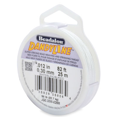 Beadalon Dandyline, 0,30 mm, blanc, 25 mètres 