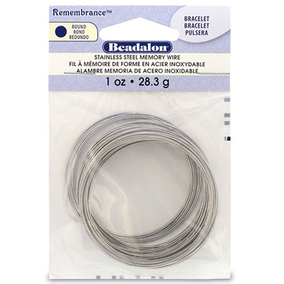 Beadalon Memory-Wire für Armreifen, silberfarben, 28,35 Gramm (ca. 75 Windungen) 